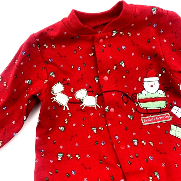 Baby One Piece Size 6m Carter's Christmas Santas Favorite Footed Feet Snap - Picture 2 of 7